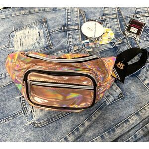 Metallic Faux Leather Fanny Pack